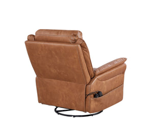 English Elm Liyasi Power Swivel Rocker Recliner Chair with 240° Rotation, Massage, Lumbar Heat, Footrest, Remote Brown W820S00058