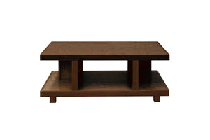 English Elm Laurel Canyon 49in Coffee Table — Solid Oak Craftsmanship, Spacious Top & Open Shelving, Preassembled Brown B108P292271