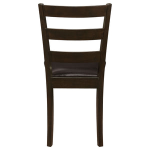 English Elm Arvin Cappuccino 5 Piece Dining Set with Bench, Tapered Legs, Faux Leather Seats, Modern Oak Finish B062P337752