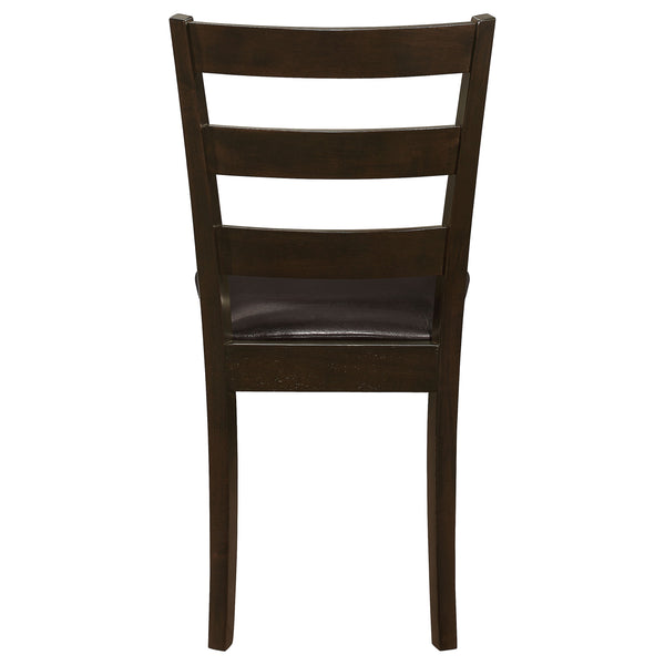 English Elm Arvin Cappuccino 5 Piece Dining Set with Bench, Tapered Legs, Faux Leather Seats, Modern Oak Finish B062P337752