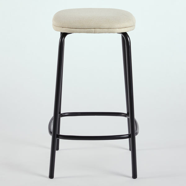 Simple Counter Stool with Upholstered Seat - Set of 2 Ivory MUTD7DIV Walker Edison