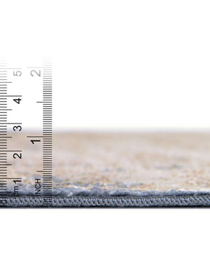 Unique Loom Chateau Adams Machine Made Border Rug Cream, Brown/Cream/Light Blue/Beige 7' 1" x 7' 1"