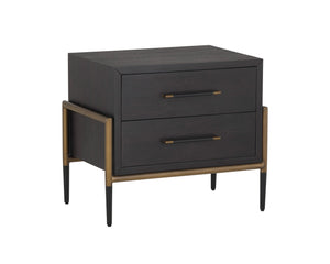 Sunpan Weldrick Nightstand - Elegant Acacia Wood Design with Soft Closing Drawers and Stylish Metal Accents Espresso