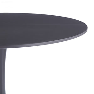 English Elm 42.1" Round Marble Look Pedestal Dining Table Mid Century Modern Seats Six Grey W234P453953