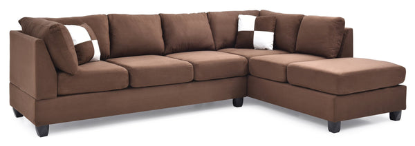English Elm Malone G632B-Sc Sectional In Rich Chocolate - Cozy, Reversible Chaise For Versatile Living Spaces B078S00059