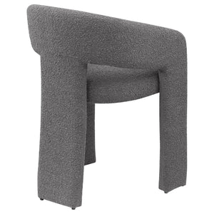 English Elm Cedral Grey Boucle Dining Arm Chair Set of 2 — Modern 3-Legged Upholstered Seats, Rounded Back Comfort, Stylish Contemporary Design B062P299826