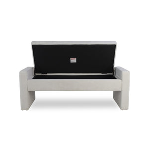 English Elm 50" Tufted Fabric Storage Ottoman Bench Lift Top Soft Close Hinge Bedroom Entryway W5325P426827
