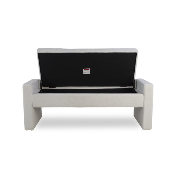 English Elm 50" Tufted Fabric Storage Ottoman Bench Lift Top Soft Close Hinge Bedroom Entryway W5325P426827