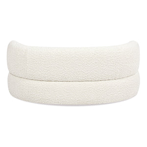 English Elm Jennifer Taylor Home - Shep 36" Curved Dog Sofa Bed for Small/Medium Pets up to 150 lbs – Ivory Bouclé, Plush Foam Comfort B2719P238244