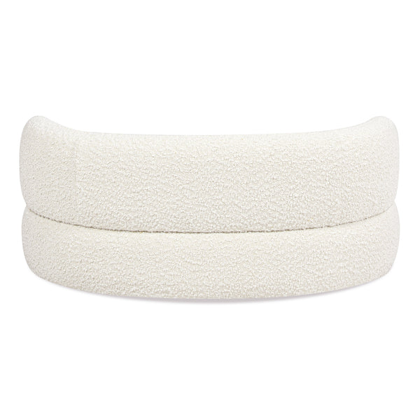 English Elm Jennifer Taylor Home - Shep 36" Curved Dog Sofa Bed for Small/Medium Pets up to 150 lbs – Ivory Bouclé, Plush Foam Comfort B2719P238244