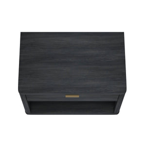English Elm Evelyn 32" Charcoal Gray Nightstand With Modern Design, 1-Drawer & Open Shelf For Easy Storage B365P398529