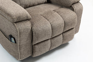 English Elm Oversized Power Lift Recliner Chair with Massage Heating and Usb Charging for Living Room Taupe W547S00072