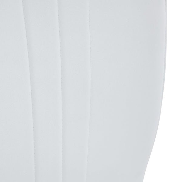 English Elm Set of 2 Gloss Pu Bow-back Dining Chairs with Ergonomic Curved Support for Modern Lofts White W1512P491841