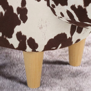 English Elm Christopher Knight Home® - Animal Cow Ottoman with Velvet Horns and Birch Legs — Whimsical Fabric Footstool for Cozy Décor Brown+White 61391.00