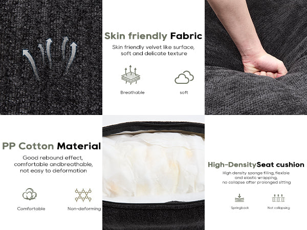 English Elm Modern Minimalist Modular Sectional Sofa - Versatile Upholstered Cloud Couch With Right Chaise In Black W2959S00012