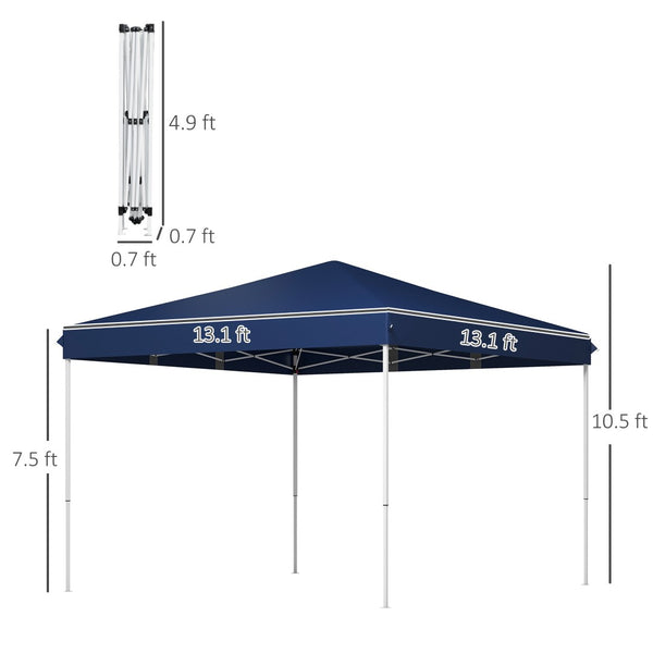 English Elm Outsunny 13' X 13' Instant Pop-Up Canopy Tent - Versatile, Height Adjustable Sun Shelter With Carry Bag W2225P200631-GIGA