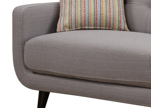 English Elm Two-Seater Quilted Sofa in Gray, High-Density Foam Comfort, Solid Wood Legs & 2 Throw Pillows, Durable Upholstery B347P404621