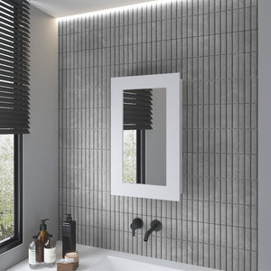 English Elm Medicine Cabinet Sanford White Mirrored Door 3 Shelves Compact Engineered Wood Modern Storage B092P238732