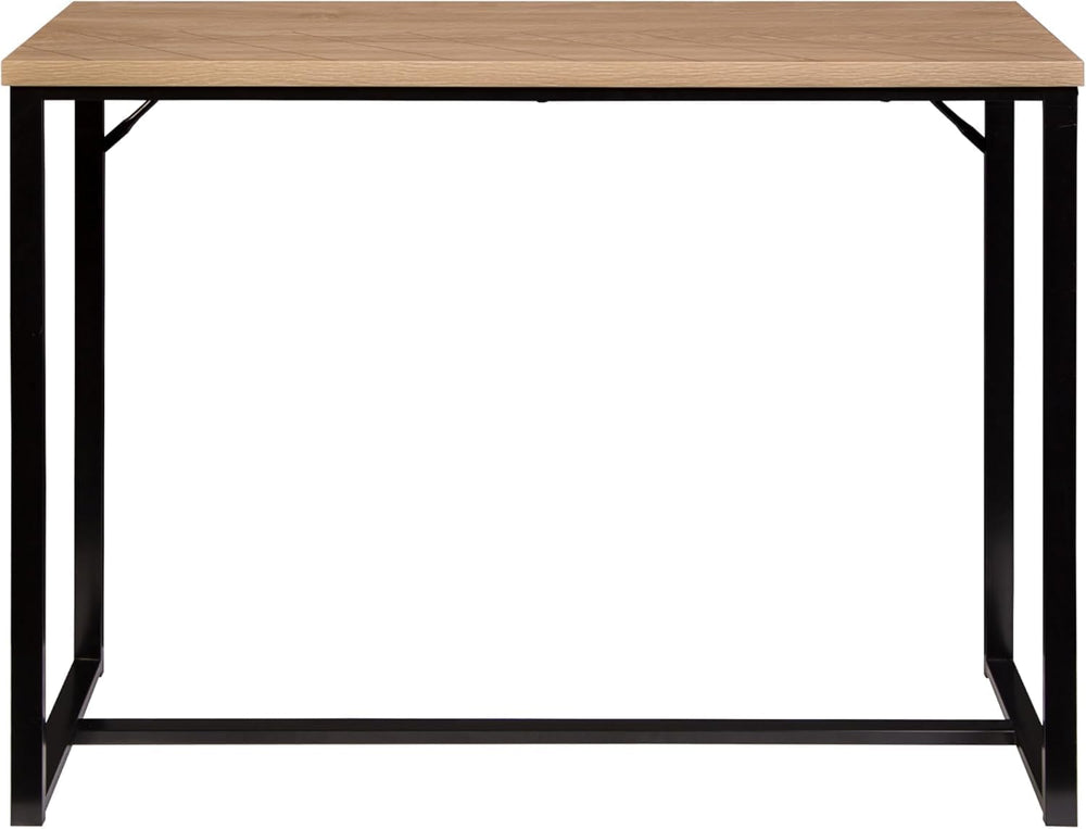 English Elm Bali Coastal Modern Console Table With Natural Wood Top & Sleek Black Metal Legs For Versatile Style B347P339205