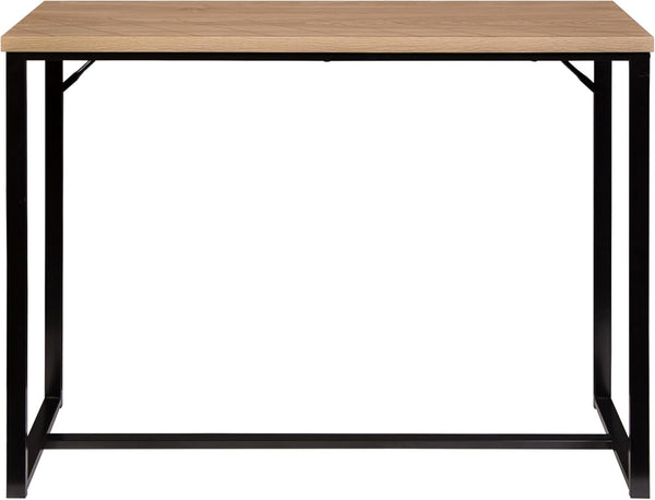 English Elm Bali Coastal Modern Console Table With Natural Wood Top & Sleek Black Metal Legs For Versatile Style B347P339205