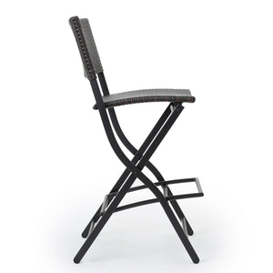 English Elm Christopher Knight Home® - Outdoor Wicker Barstools Foldable Faux Rattan Patio Bar Stools Set of 2 with Iron Frame, Footrest, 28" Seat Height, Multibrown Comfort 59958.00MBN