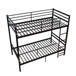 English Elm Bunk Bed Twin Over Heavy Duty Iron Frame with Guardrail for Teens and Adults W3752P464082