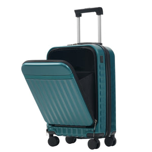 English Elm Front Access Hardside 3 Piece Travel Set with Usb Port Spinner Wheels and Tsa Lock Dark Green N732P326130F