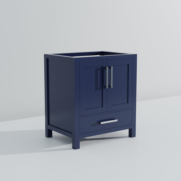 English Elm Navy Blue Bath Vanity 30-in W x 22-in D — Solid Wood, Soft-Close Drawer, Spacious Cabinet & Shelf, Fully Assembled B2731P258796