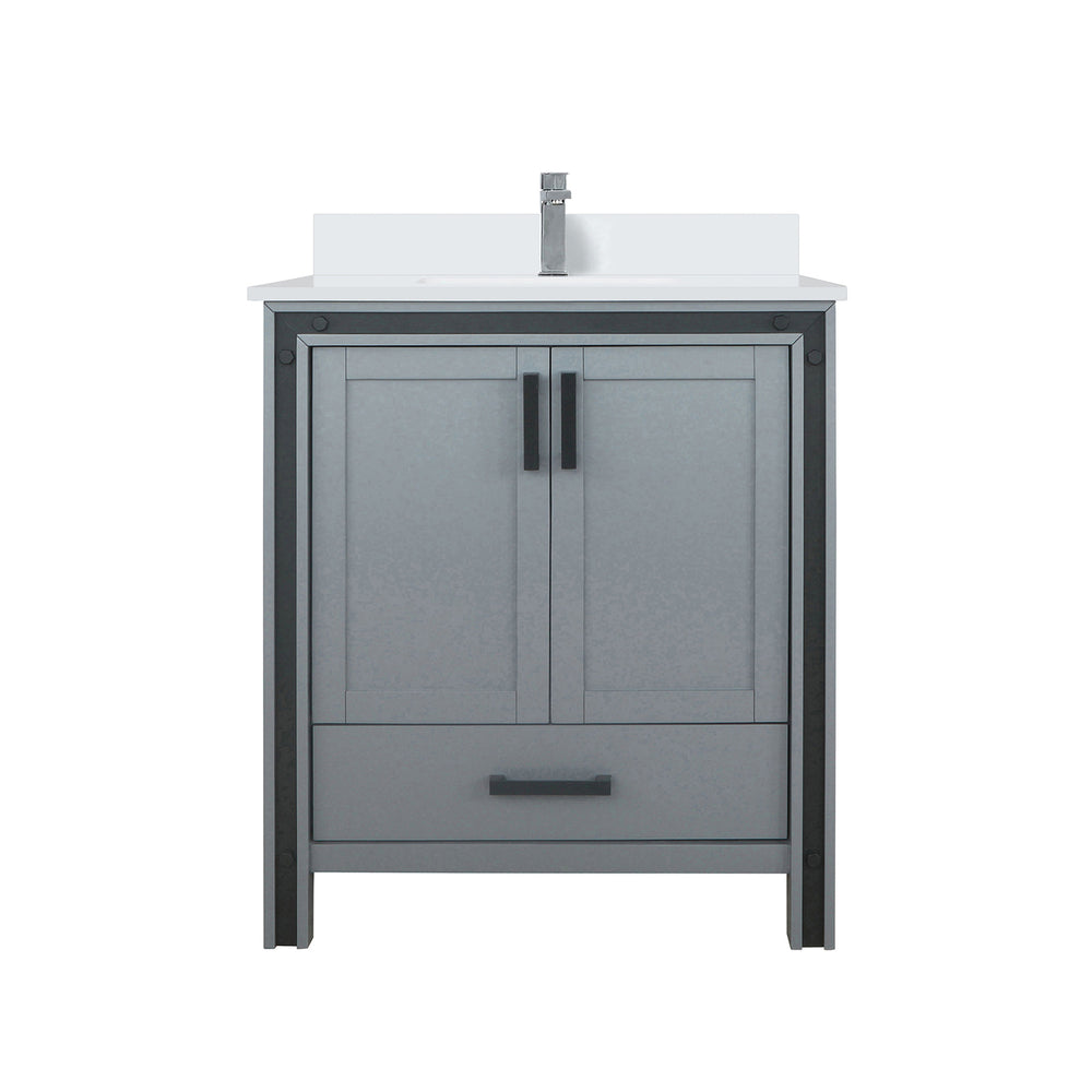 English Elm Dark Grey Bath Vanity 30" W X 22" D With Cultured Marble Top, Faucet, And Soft-Close Storage Solutions B2731P260594