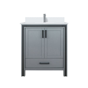 English Elm Dark Grey Bath Vanity 30" W X 22" D With Cultured Marble Top, Faucet, And Soft-Close Storage Solutions B2731P260594