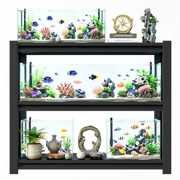 English Elm 30-40 Gallon Aquarium Steel Rack Three Tier Heavy Duty Fish Tank Stand for Home T2398P480395