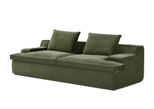 English Elm Nimbus Oversized Full Foam 4-Seater Sofa — 90" Wide Corduroy Comfort, No Assembly, Wide Arms, Ergonomic Green B2735P271456