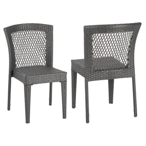 English Elm Christopher Knight Home® - FARLEY Rattan Stacking Sidechair Set of 2 — Durable 300 lb Capacity, Beige Woven Design, Easy Assembly Grey N762P234585E