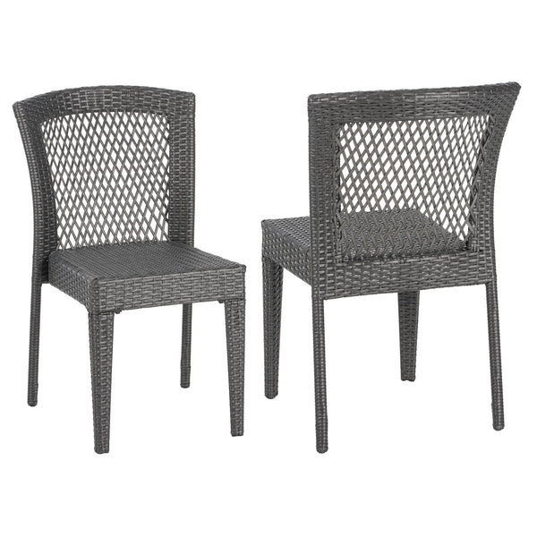 English Elm Christopher Knight Home® - FARLEY Rattan Stacking Sidechair Set of 2 — Durable 300 lb Capacity, Beige Woven Design, Easy Assembly Grey N762P234585E