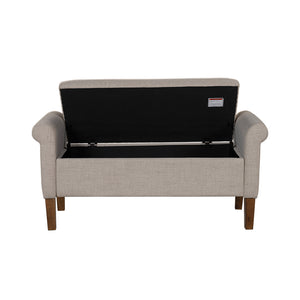 JLA Home 510 Design - Upholstered Storage Bench with Flip-Top Hidden Compartment, Rolled Arms, Foam Seat, Solid Wood Frame 5DS105-0052