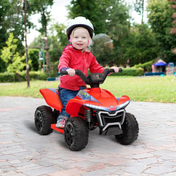 English Elm Qaba 6v Battery Powered Kids Atv Ride on Four Wheeler with Music Ages 2 to 6 Red W2225P249800