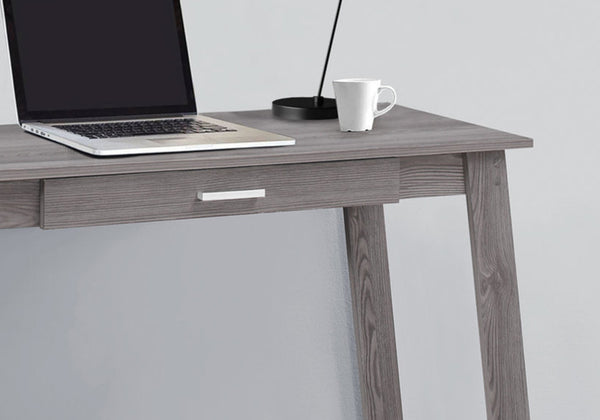 English Elm Computer Desk with 42" L Brown Laminate Top, Closed Storage Drawer, Sleek Handle, Modern Workspace Organizer Grey 46 L x 22 W x 5 H B2710P219638