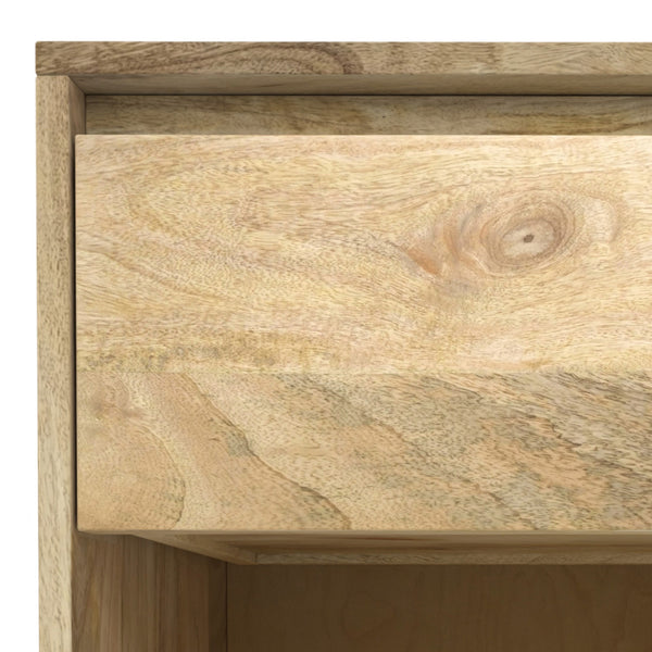 English Elm Hunter Nightstand Natural Mango Wood & Metal | Handcrafted 16"x20"x24" Modern Industrial End Table B136P203434