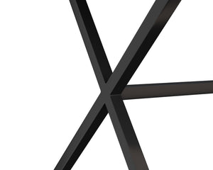 Sunpan Elon Bench - Minimalist Leather Design with Matte Black Base, Handcrafted Elegance for Any Space Vintage Cognac Leather