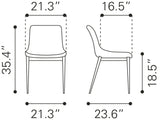 Magnus Dining Chair - Set of 2 Slate Gray & Walnut 109934 Zuo Modern