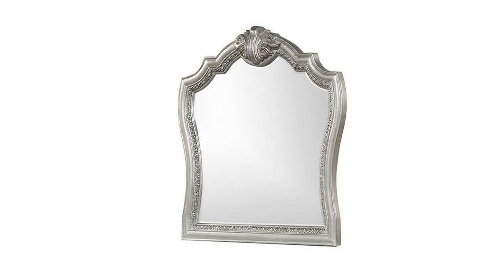 English Elm Destiny Silver Framed Traditional Wall Mirror — Elegant Bedroom Accent, Reflective Luxury Finish B009P234700