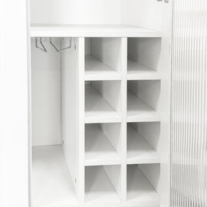 English Elm Kitchen Pantry Cabinet - Versatile Pull-Out Storage Shelf With Glass Doors For Farmhouse Charm & Organization W331S00189