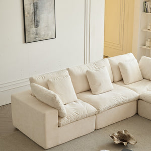 English Elm H-022-not Sherpa Armless Modular Sofa Seat High Density Foam Flexible Living Room Unit W3622P346258