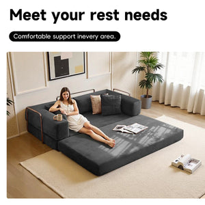 English Elm 2-In-1 Convertible Modular Sofa Bed With Memory Foam - Effortless Setup, Space-Saving Comfort For Any Room W3653P355616