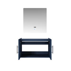 English Elm Navy Blue Bath Vanity With Led Mirror - 30 In. W X 22 In. D, Fully Assembled For Quick Setup B2731S00494