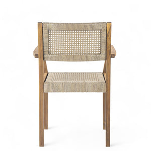 English Elm Christopher Knight Home® - Amaris Acacia Outdoor Dining Chairs Set of 2 with Teak Finish & Wicker Accents, Weather‑Resistant Comfort N775P237216T