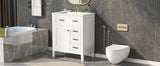 English Elm 30" Bathroom Vanity With Sink Combo, White Bathroom Cabinet With Drawers, Solid Frame and Mdf Board