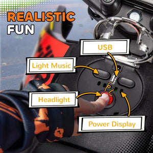 English Elm Qaba Kids Electric Dirt Bike 6v Battery Powered Ride on with Training Wheels Ages 3 to 8 Yellow W2225P249806