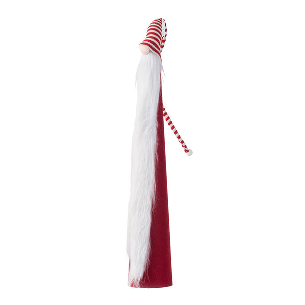 English Elm S/4 Santa Skinny Cone Gnomes Set – 4 Red & White Striped Holiday Decor, Poly/Iron, 36" Tall Ensemble W2078P359163