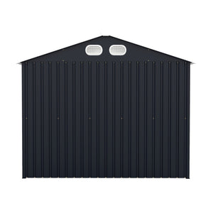 English Elm Campcraft 8x12 Outdoor Metal Storage Shed Lockable Weatherproof Backyard Tool House Dark Gray W1598S00042